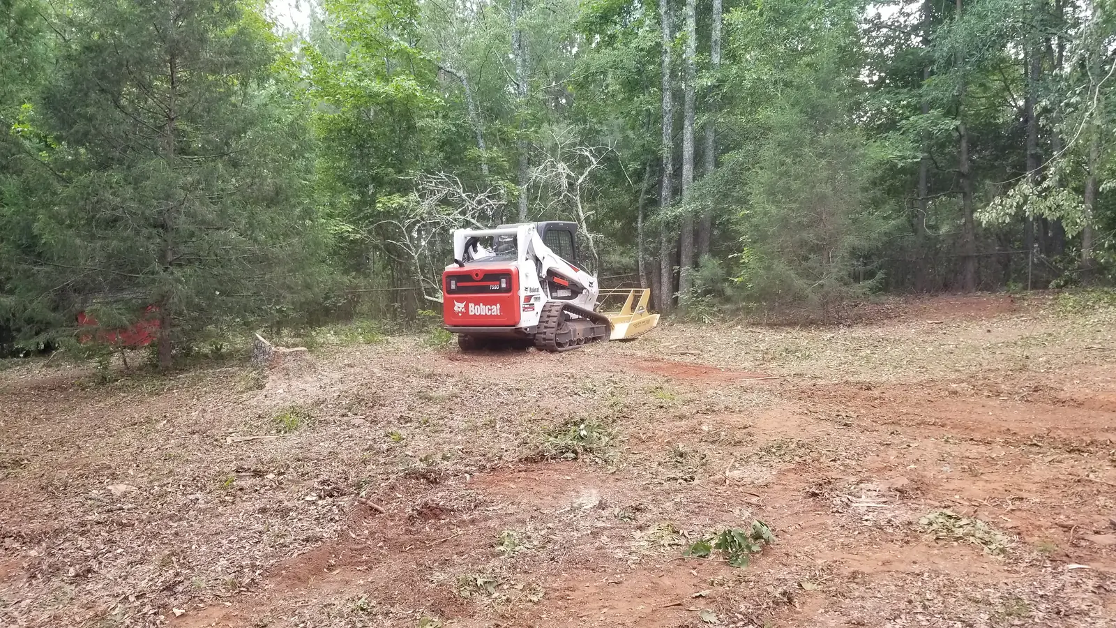 Cleared and opened lot after Bobcat work